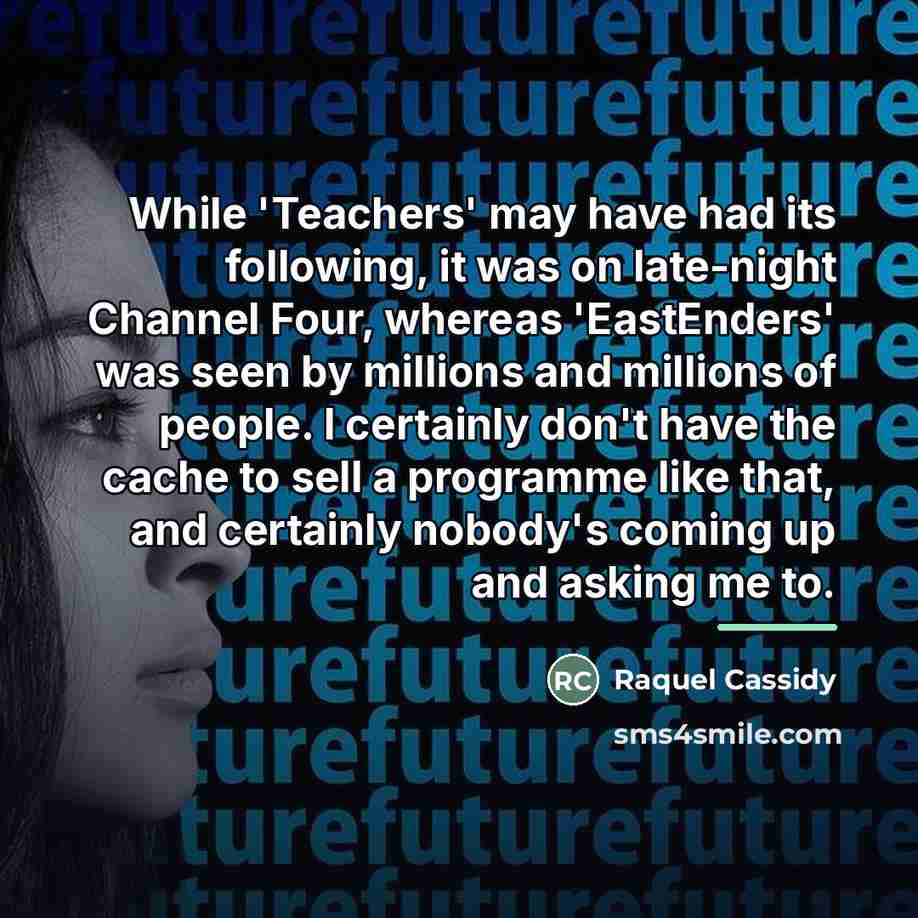“While 'Teachers' may have had its following, it was on…” quote by Raquel Cassidy