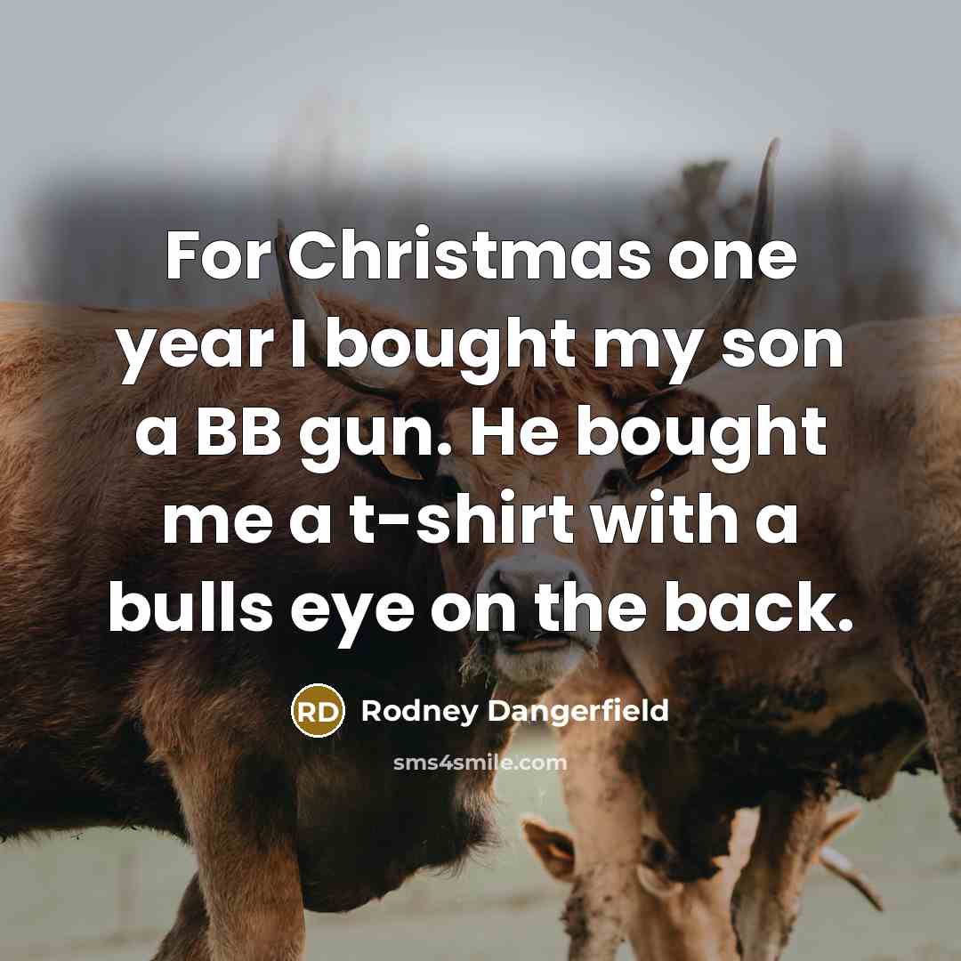 “For Christmas one year I bought my son a BB…” quote by Rodney Dangerfield
