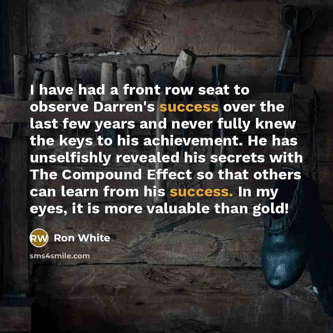 “I have had a front row seat to observe Darren's…” quote by Ron White