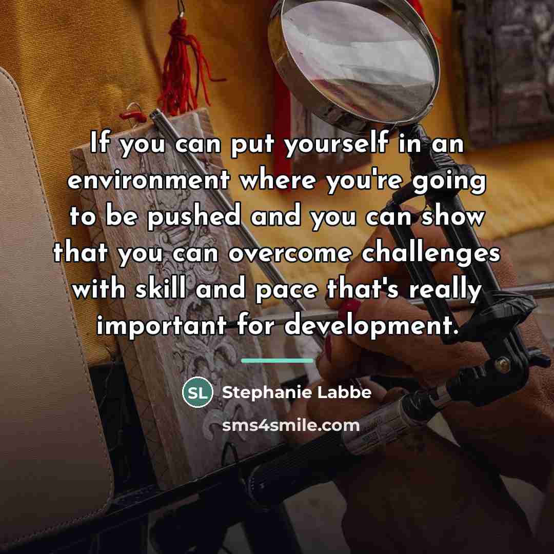 “If you can put yourself in an environment where you're…” quote by Stephanie Labbe