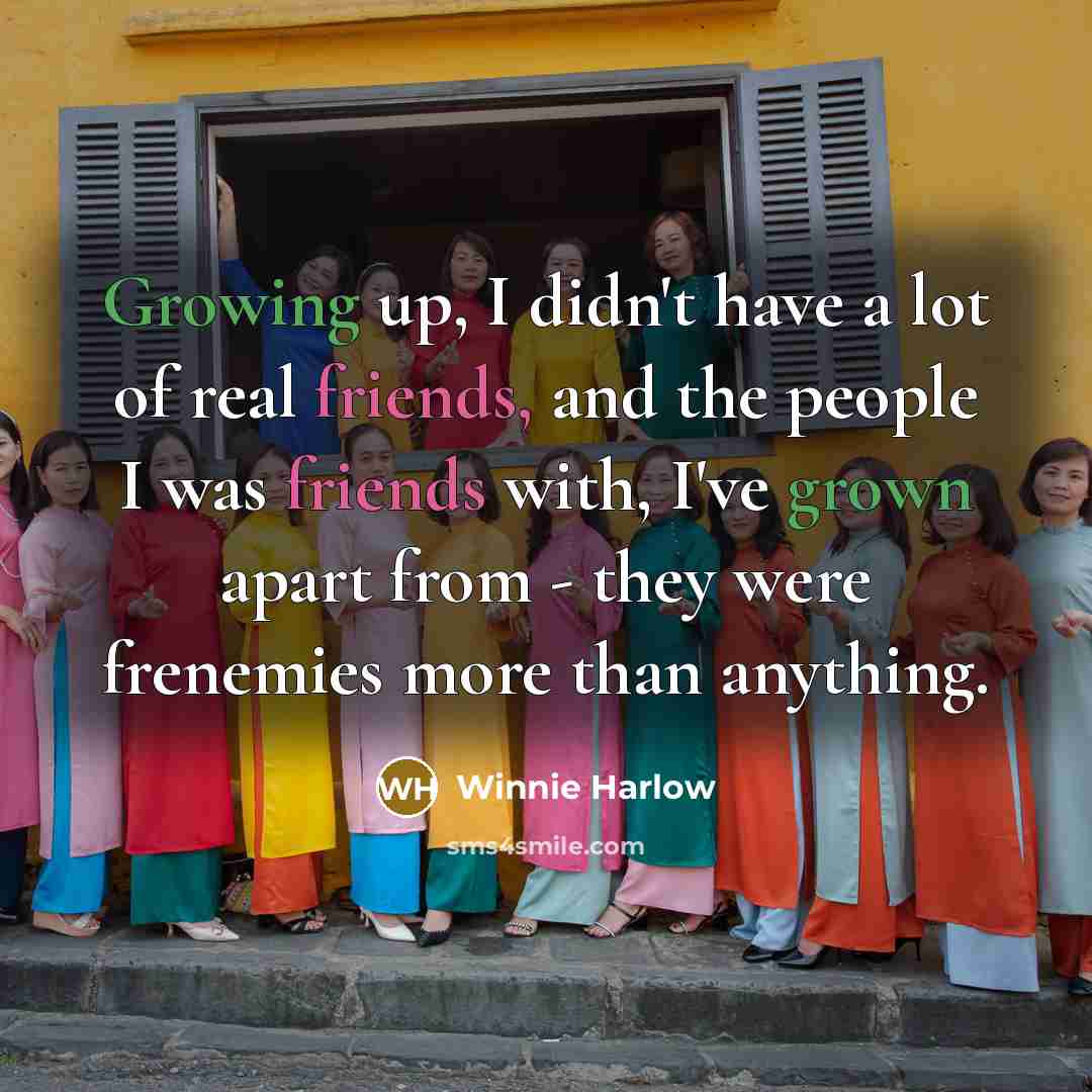 “Growing up, I didn't have a lot of real friends,…” quote by Winnie Harlow