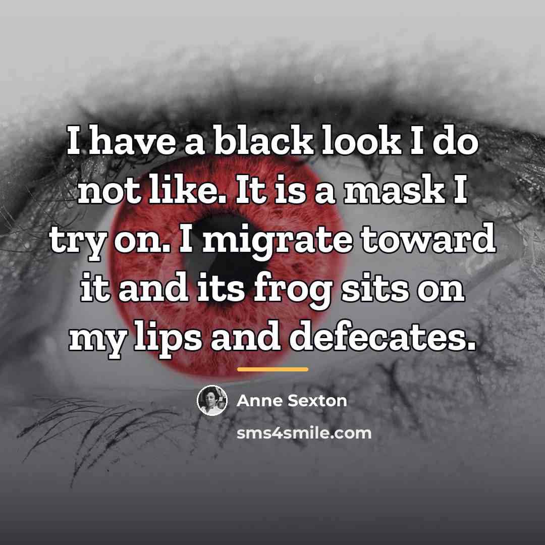 “I have a black look I do not like. It…” quote by Anne Sexton