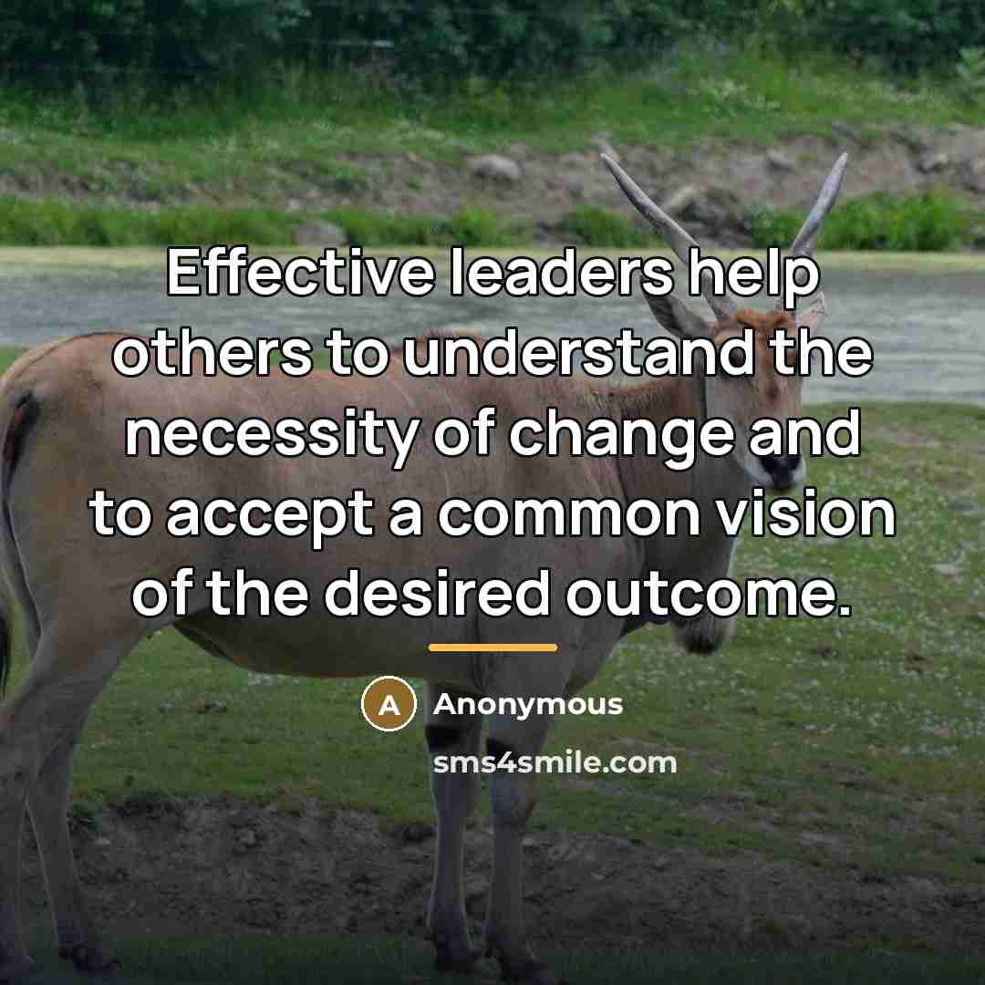 “Effective leaders help others to understand the necessity of change…” quote by Anonymous