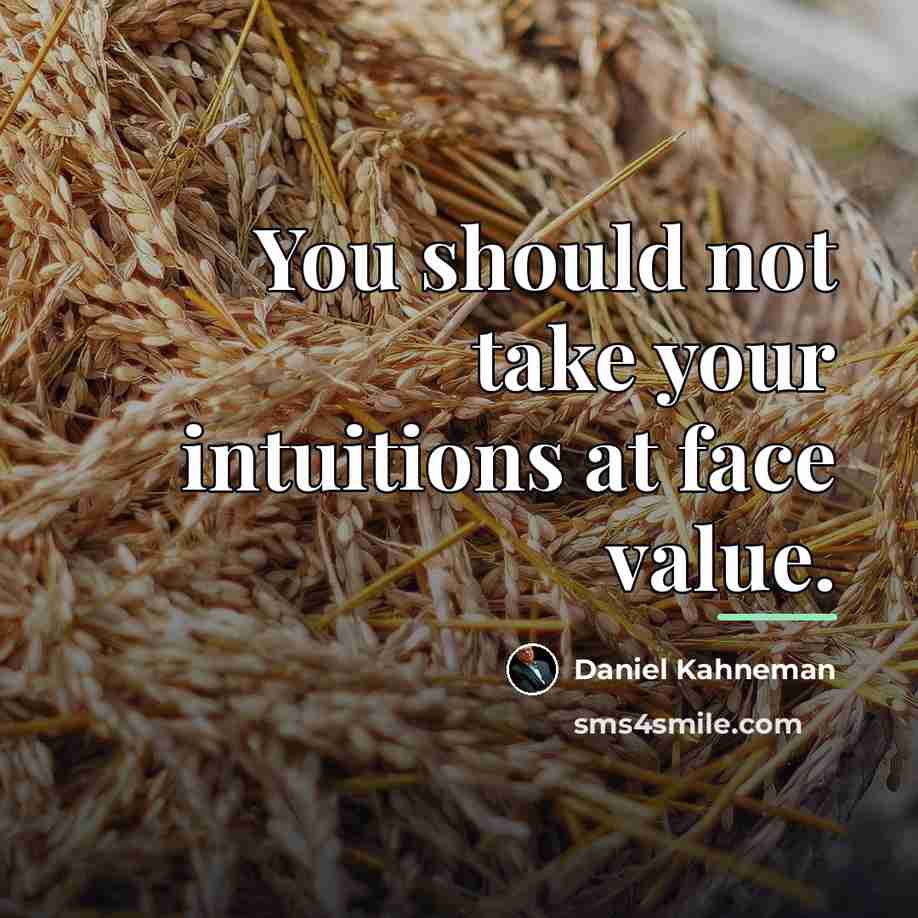 “You should not take your intuitions at face value.…” quote by Daniel Kahneman