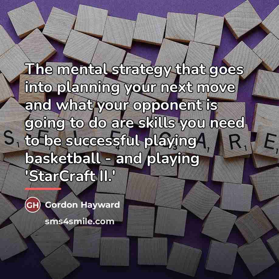 “The mental strategy that goes into planning your next move…” quote by Gordon Hayward