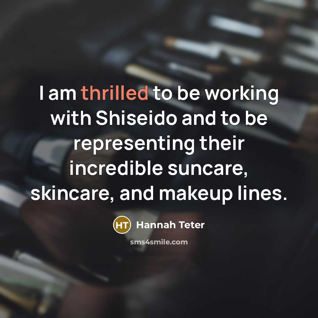 “I am thrilled to be working with Shiseido and to…” quote by Hannah Teter