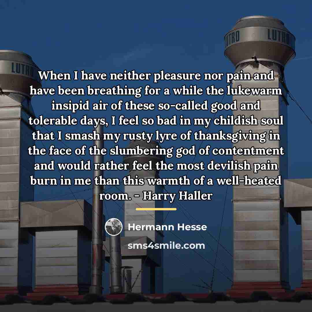 “When I have neither pleasure nor pain and have been…” quote by Hermann Hesse