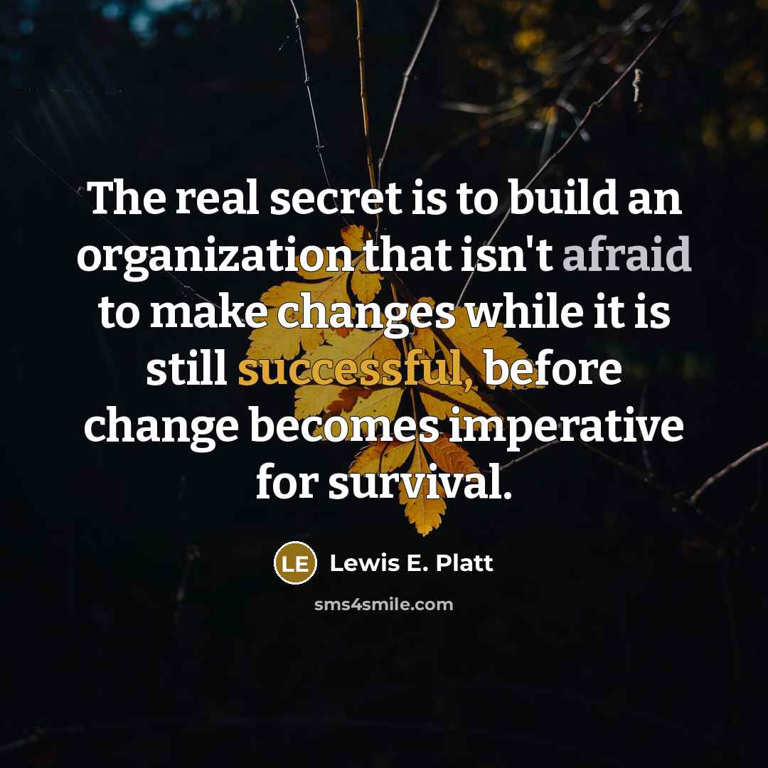 “The real secret is to build an organization that isn't…” quote by Lewis E. Platt