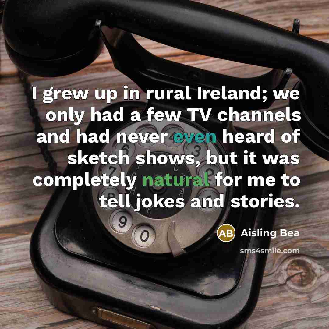 “I grew up in rural Ireland; we only had a…” quote by Aisling Bea