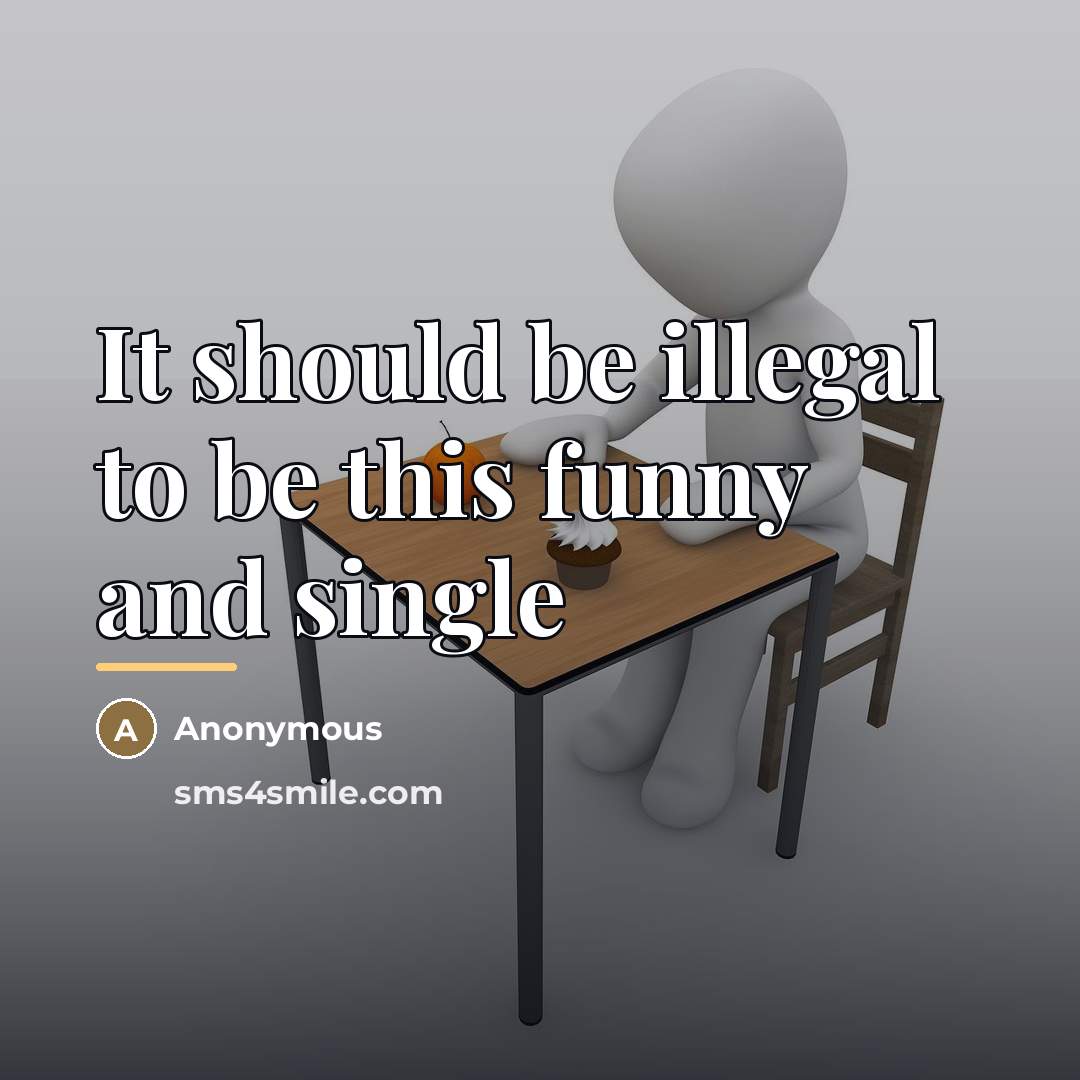 “It should be illegal to be this funny and single…” quote by Anonymous