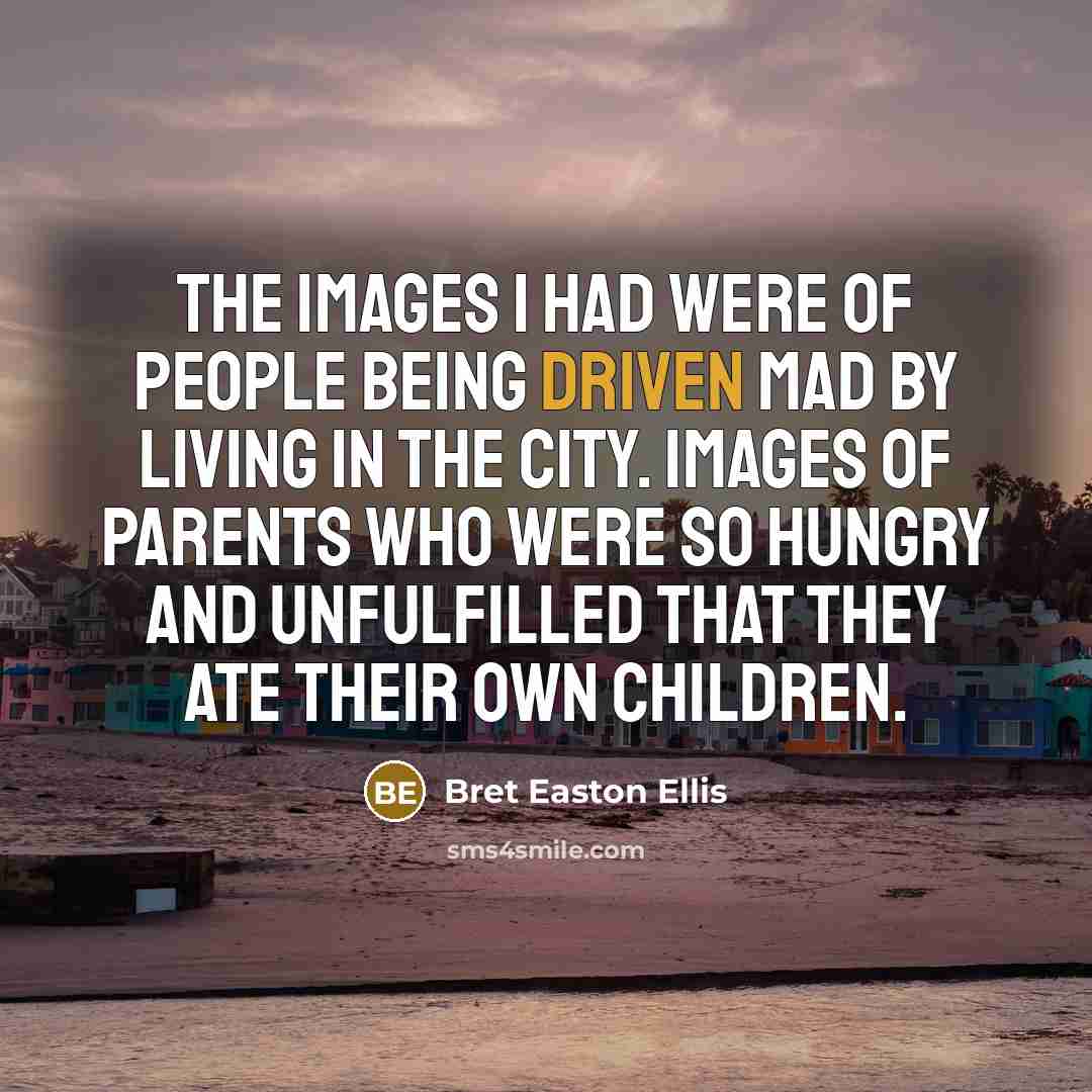“The images I had were of people being driven mad…” quote by Bret Easton Ellis