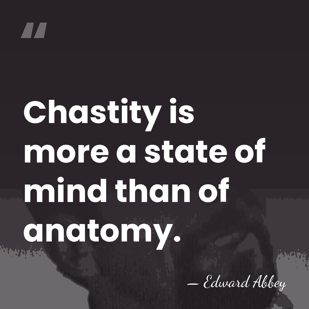 Chastity is more a state of mind than of anatomy. - Edward Abbey