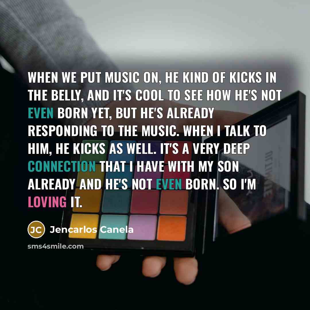 “When we put music on, he kind of kicks in…” quote by Jencarlos Canela