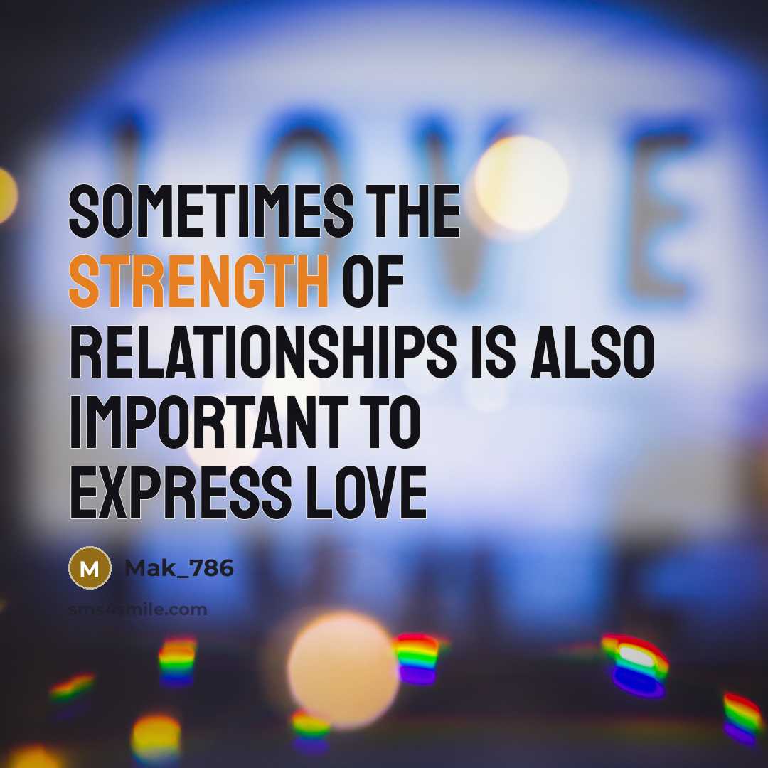“Sometimes the strength of relationships is also important to express…” quote by Mak_786