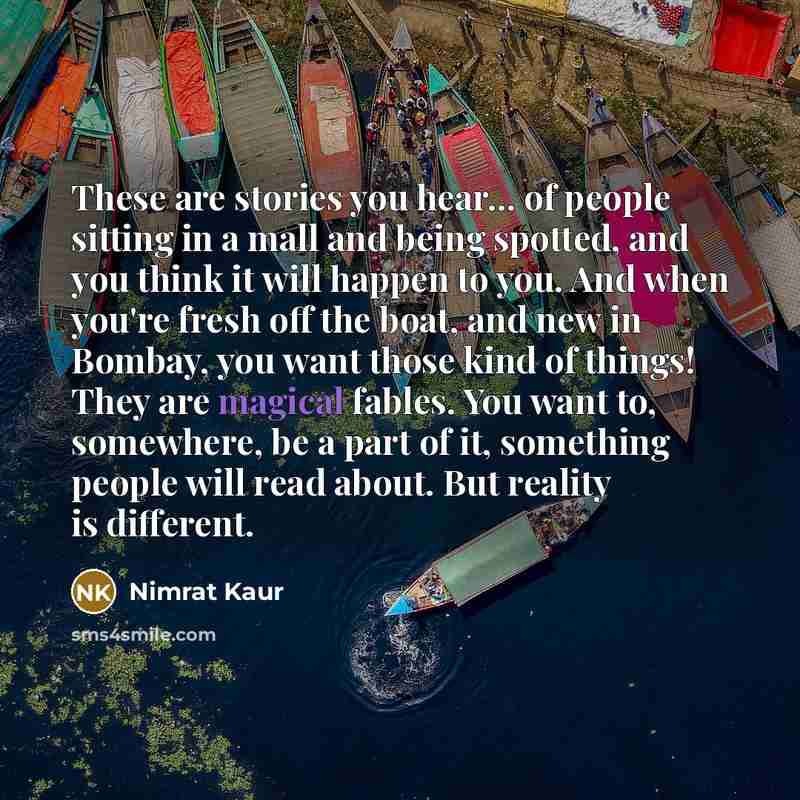 “These are stories you hear... of people sitting in a…” quote by Nimrat Kaur