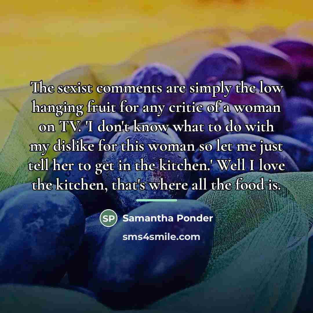 “The sexist comments are simply the low hanging fruit for…” quote by Samantha Ponder