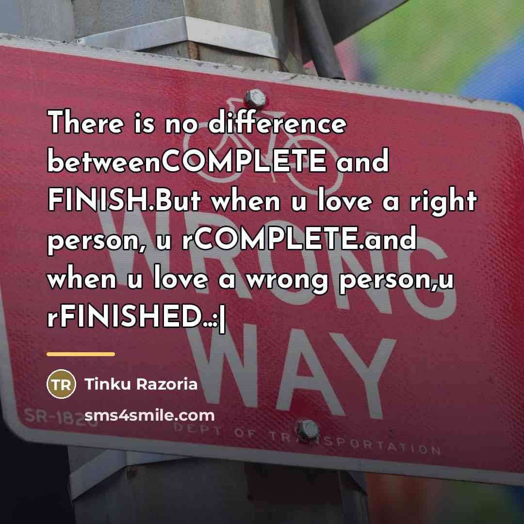 “There is no difference betweenCOMPLETE and FINISH.But when u love…” quote by Tinku Razoria