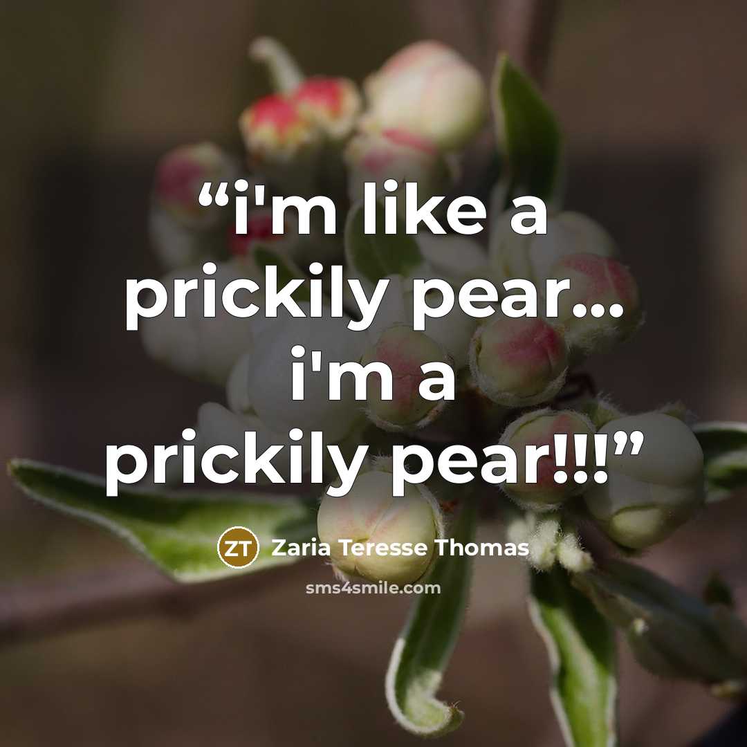 “i'm like a prickily pear... i'm a prickily pear!!!” quote by Zaria Teresse Thomas