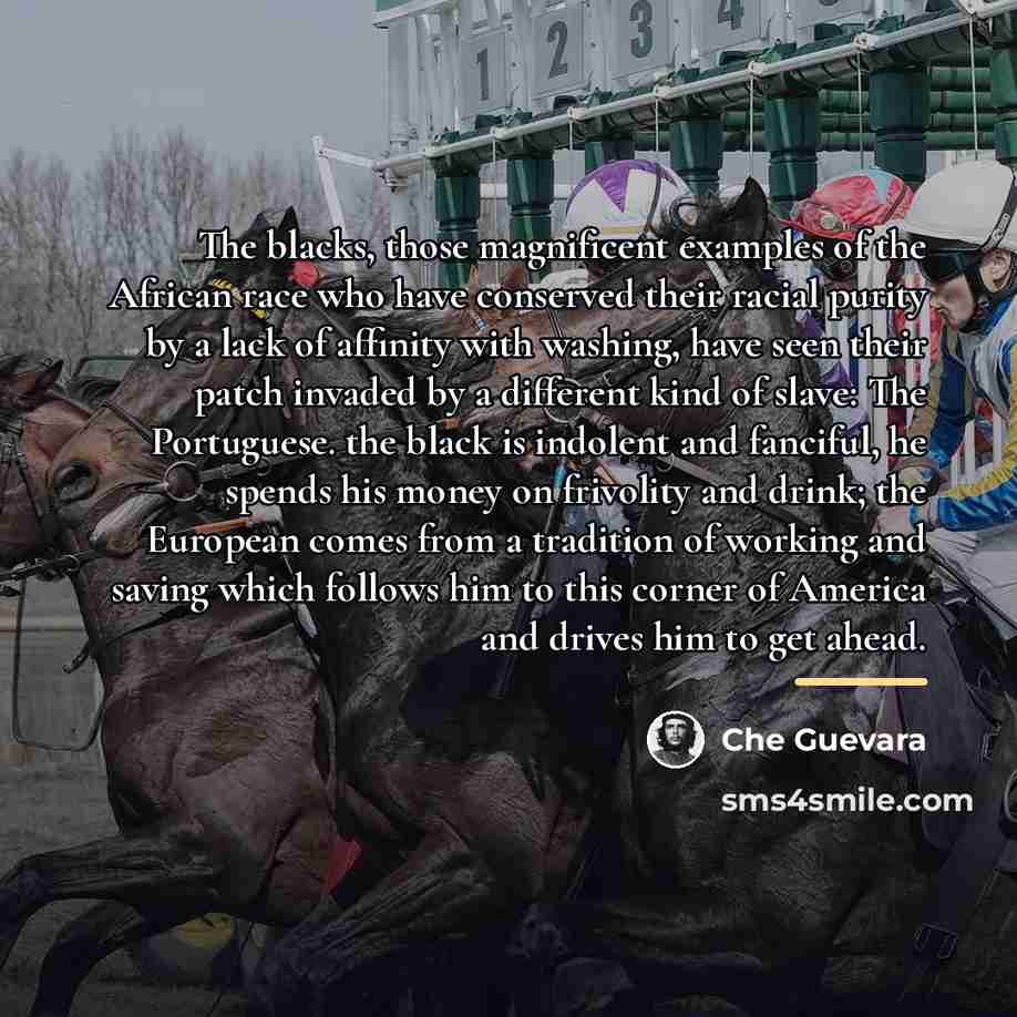 “The blacks, those magnificent examples of the African race who…” quote by Che Guevara