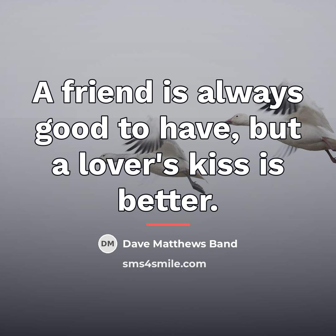 “A friend is always good to have, but a lover's…” quote by Dave Matthews Band