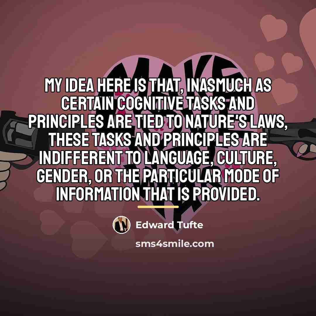 “My idea here is that, inasmuch as certain cognitive tasks…” quote by Edward Tufte