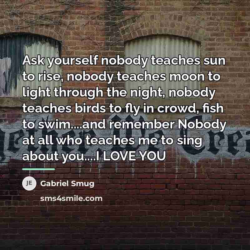 “Ask yourself nobody teaches sun to rise, nobody teaches moon…” quote by Gabriel Smug