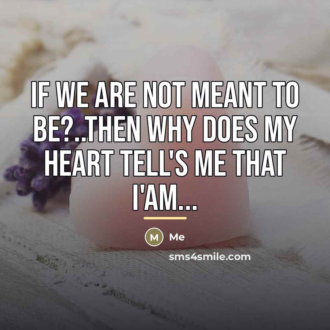 “If we are not meant to be?..then why does my…” quote by Me
