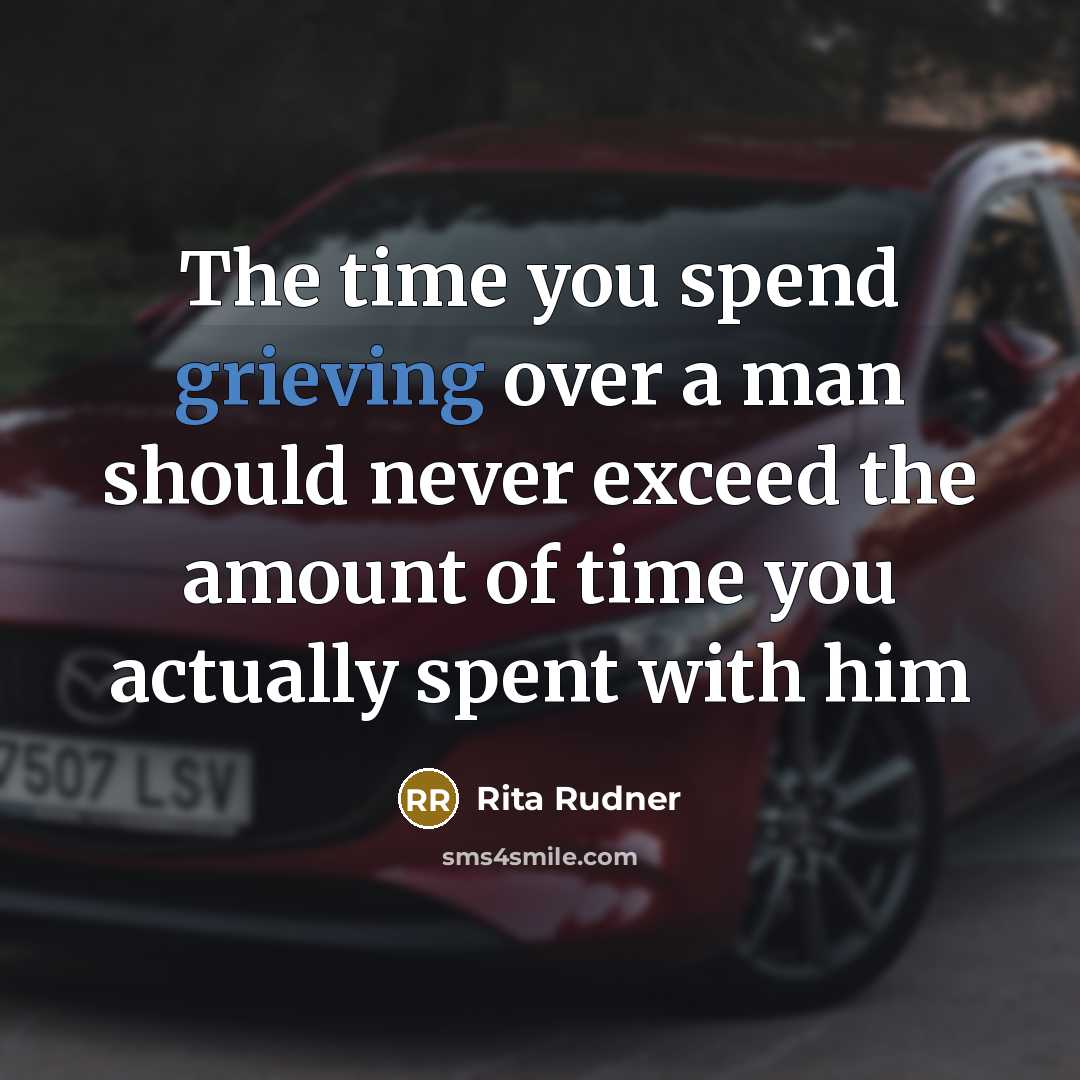 “The time you spend grieving over a man should never…” quote by Rita Rudner