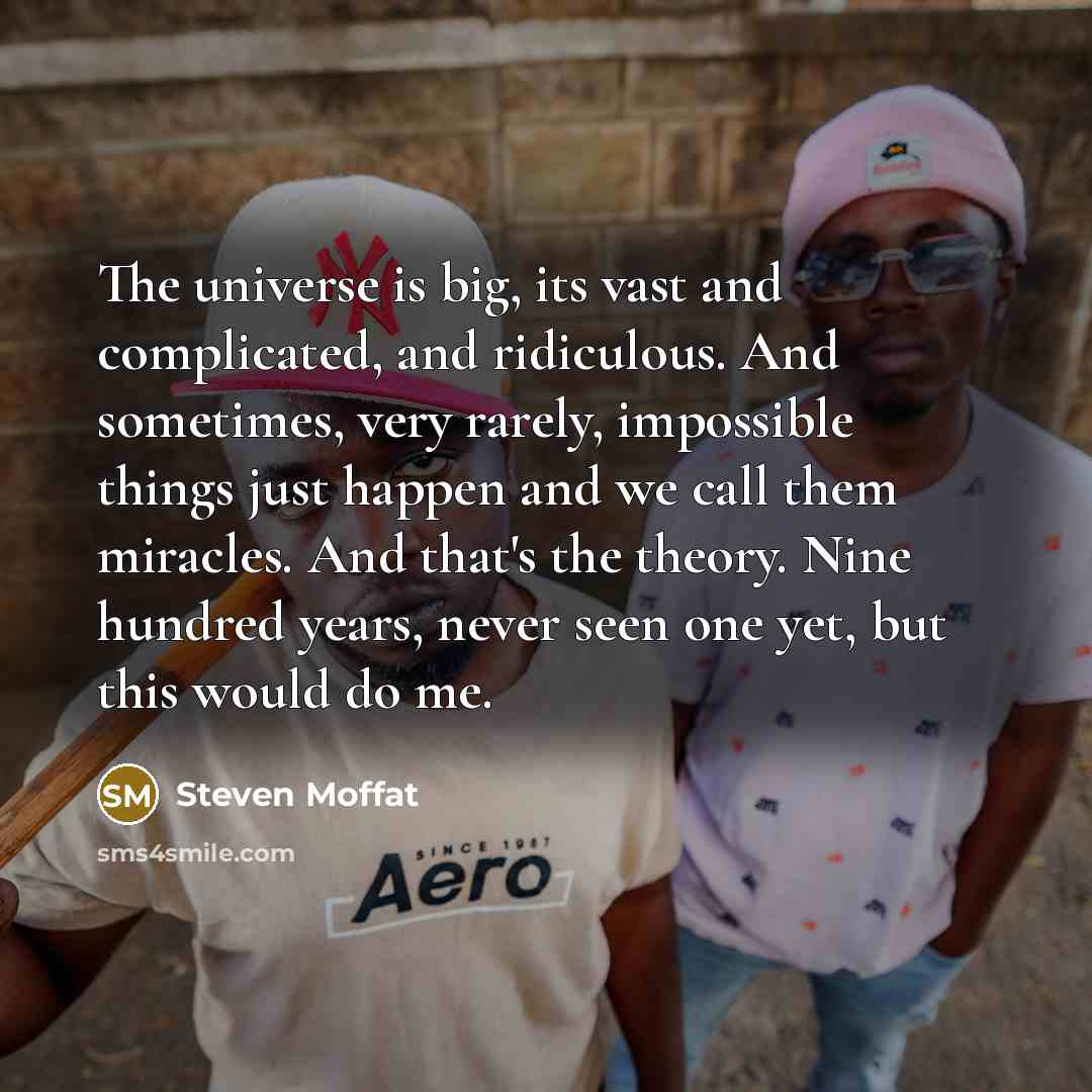 “The universe is big, its vast and complicated, and ridiculous.…” quote by Steven Moffat