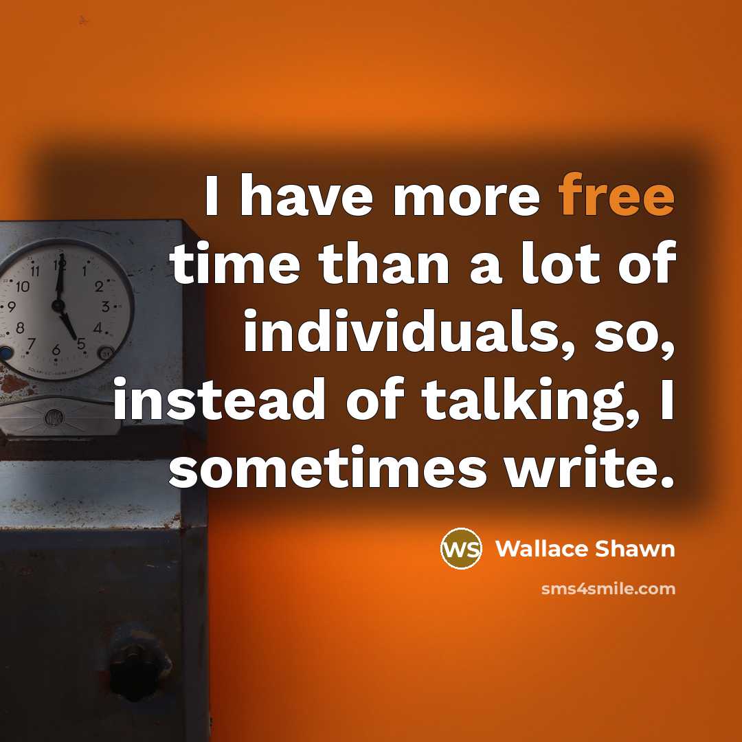 “I have more free time than a lot of individuals,…” quote by Wallace Shawn