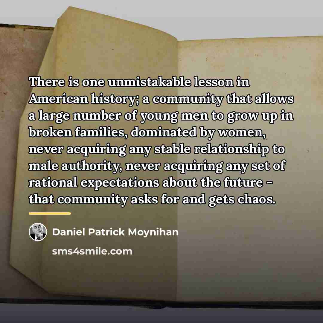 “There is one unmistakable lesson in American history; a community…” quote by Daniel Patrick Moynihan