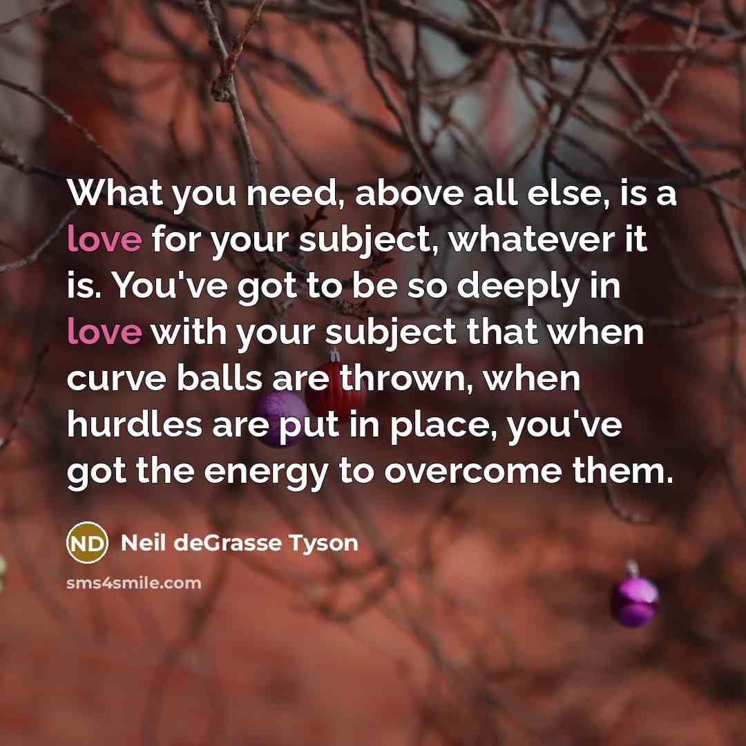“What you need, above all else, is a love for…” quote by Neil deGrasse Tyson