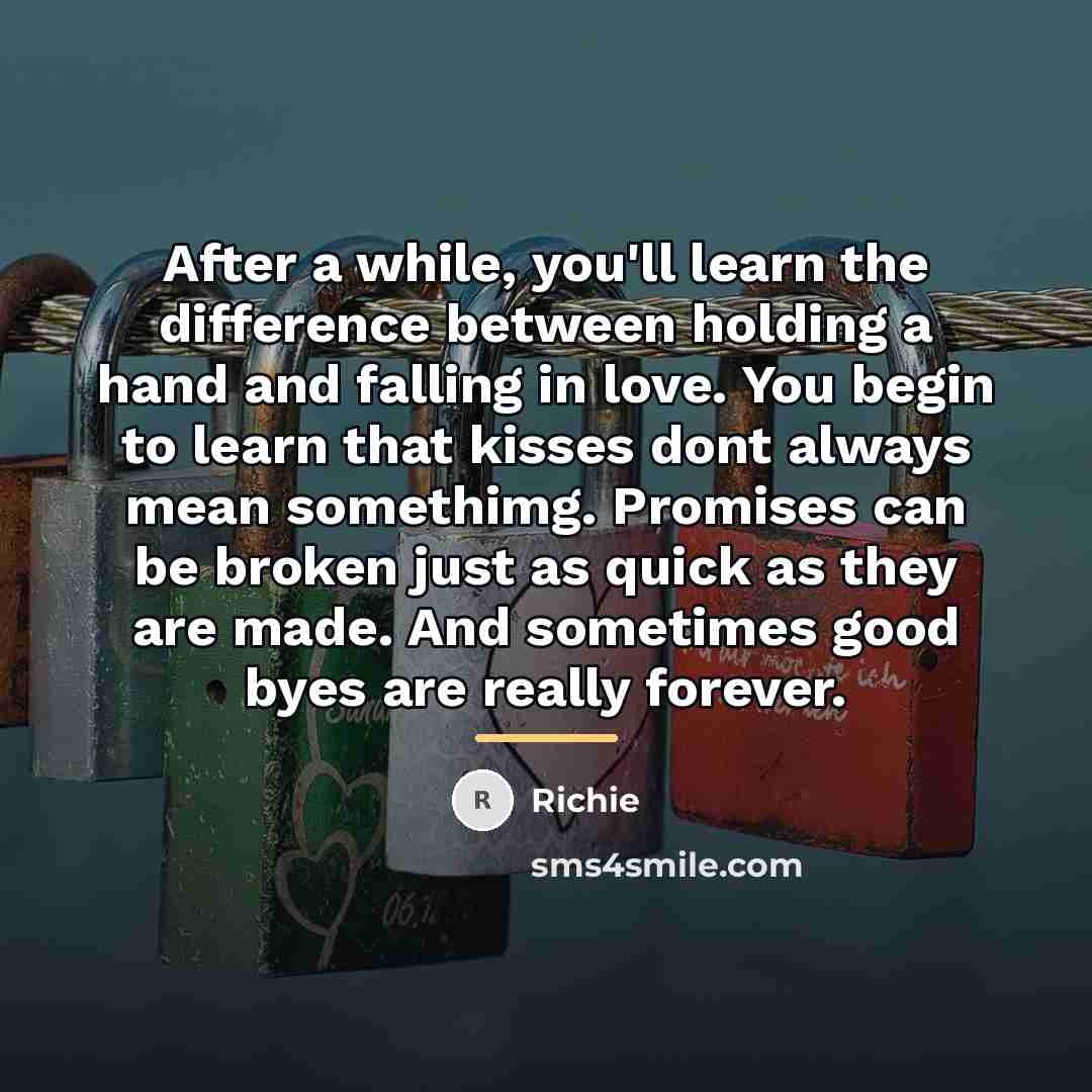 “After a while, you'll learn the difference between holding a…” quote by Richie