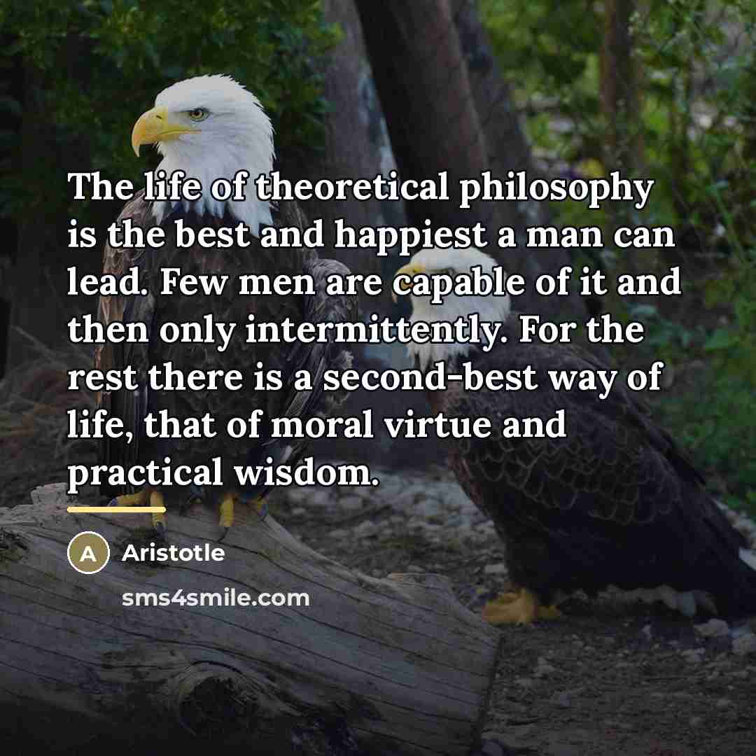“The life of theoretical philosophy is the best and happiest…” quote by Aristotle
