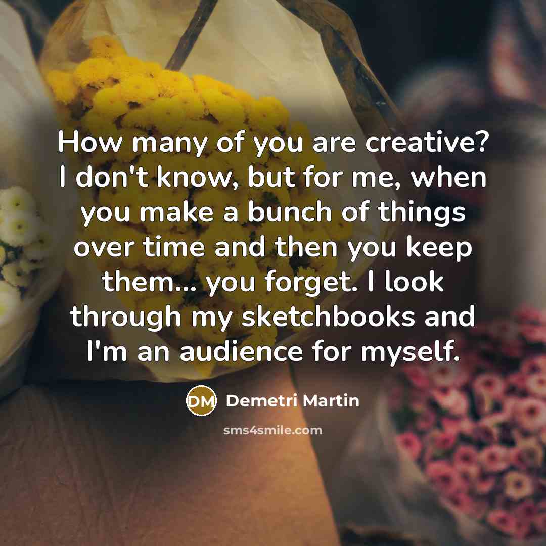 “How many of you are creative? I don't know, but…” quote by Demetri Martin