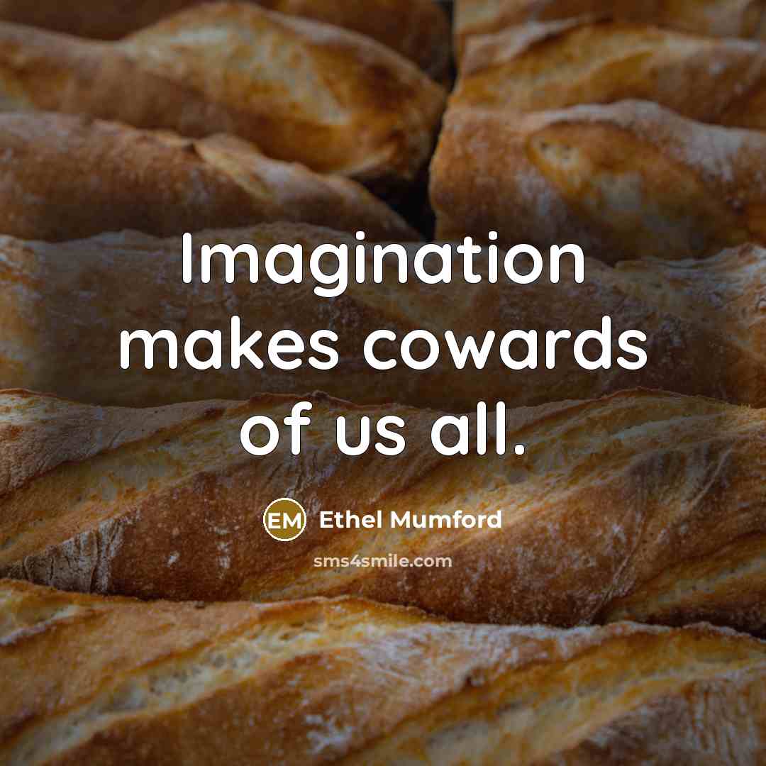 “Imagination makes cowards of us all.…” quote by Ethel Mumford