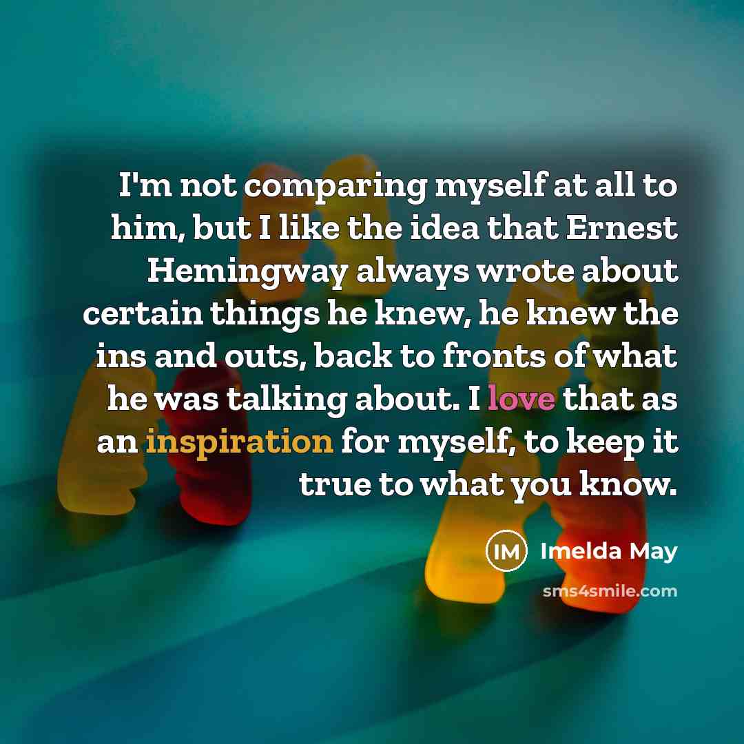 “I'm not comparing myself at all to him, but I…” quote by Imelda May
