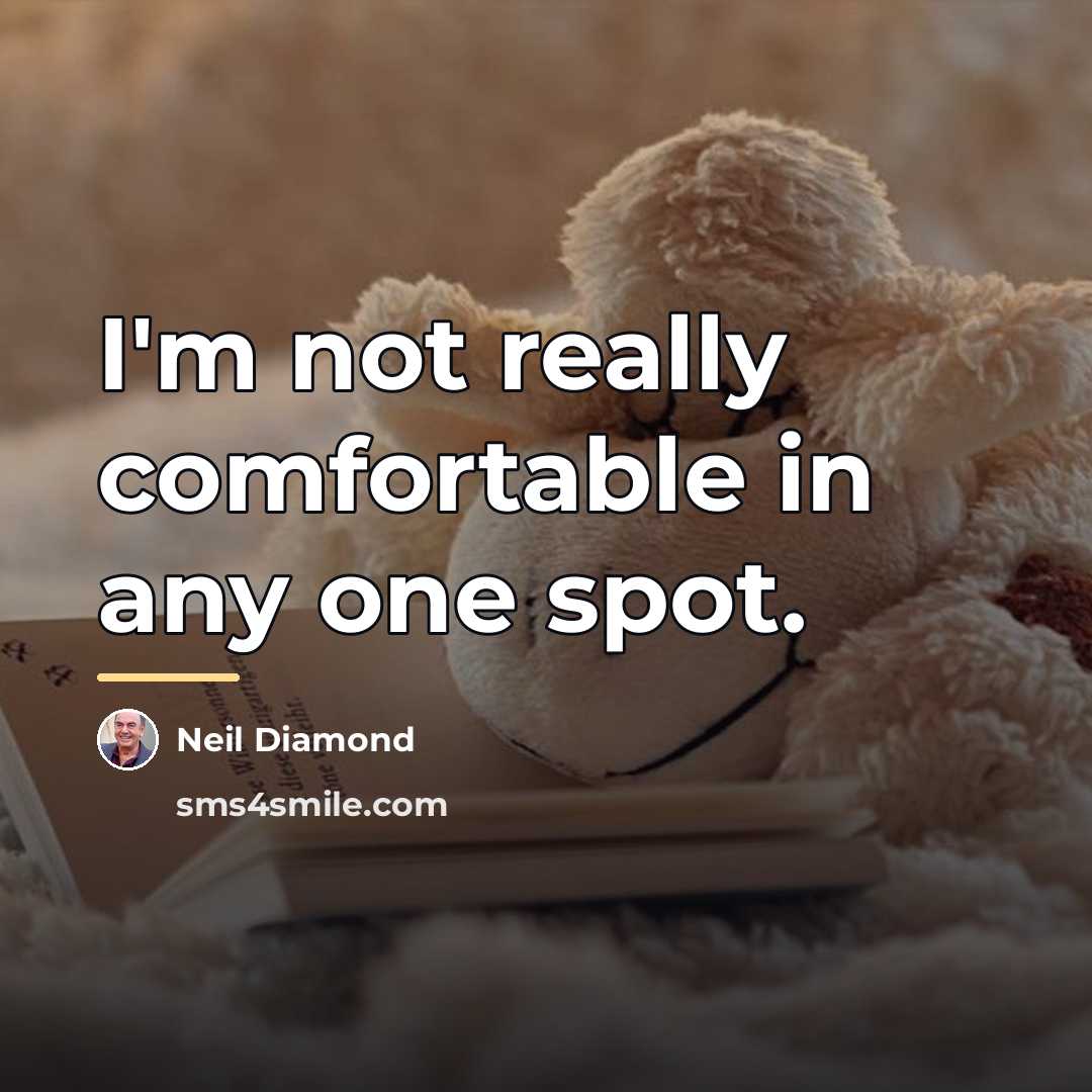 “I'm not really comfortable in any one spot.…” quote by Neil Diamond