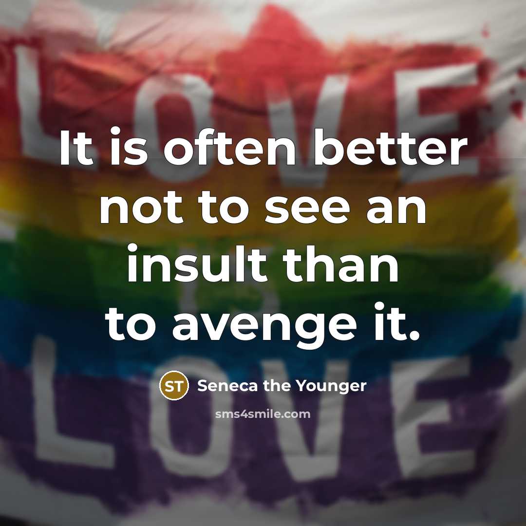 “It is often better not to see an insult than…” quote by Seneca the Younger