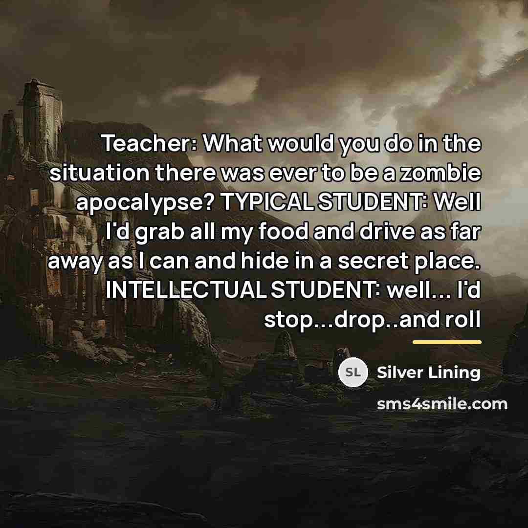 “Teacher: What would you do in the situation there was…” quote by Silver Lining