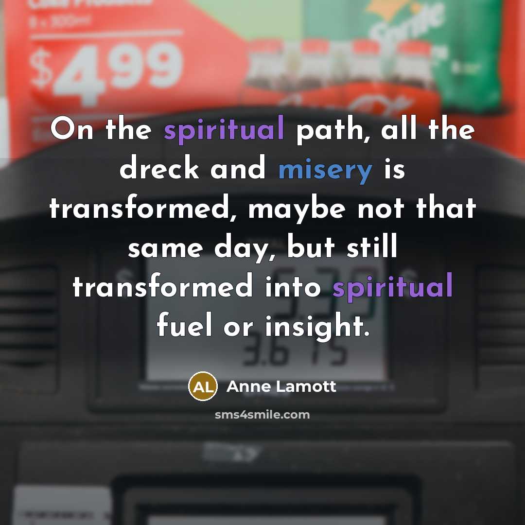 “On the spiritual path, all the dreck and misery is…” quote by Anne Lamott