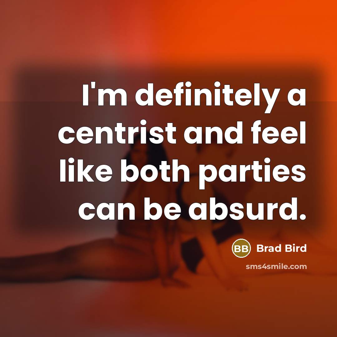 “I'm definitely a centrist and feel like both parties can…” quote by Brad Bird