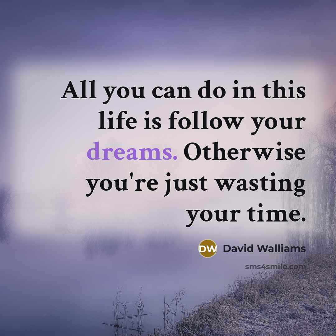 “All you can do in this life is follow your…” quote by David Walliams