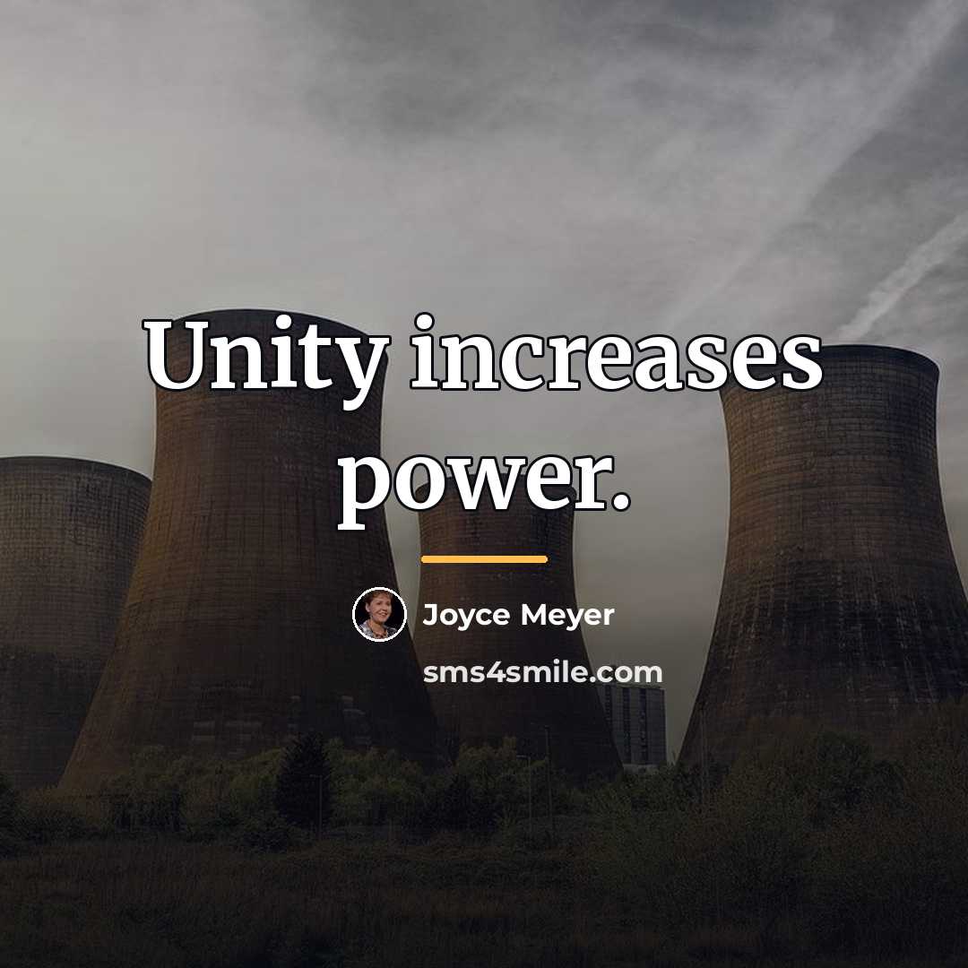 “Unity increases power.…” quote by Joyce Meyer