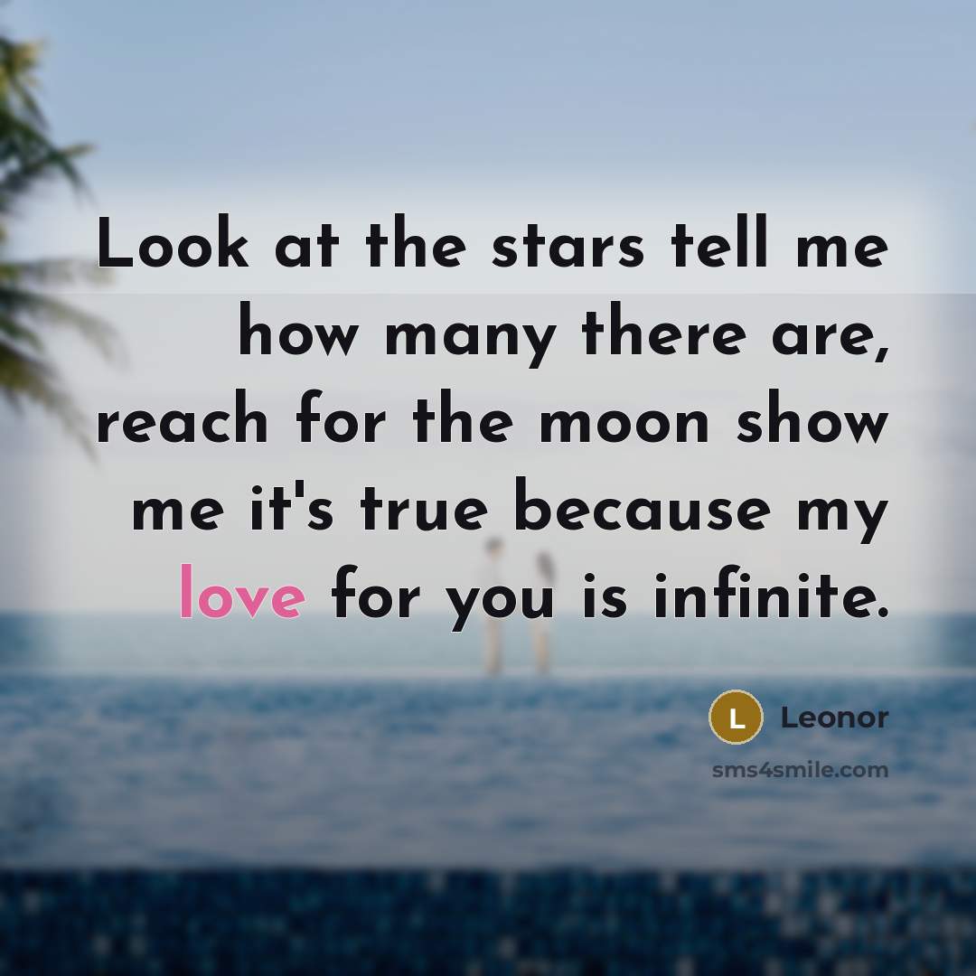 “Look at the stars tell me how many there are,…” quote by Leonor