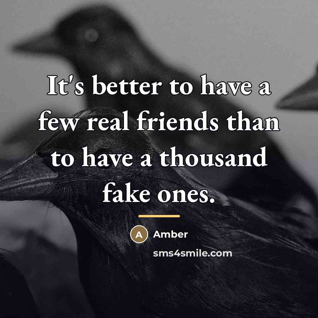 “It's better to have a few real friends than to…” quote by Amber