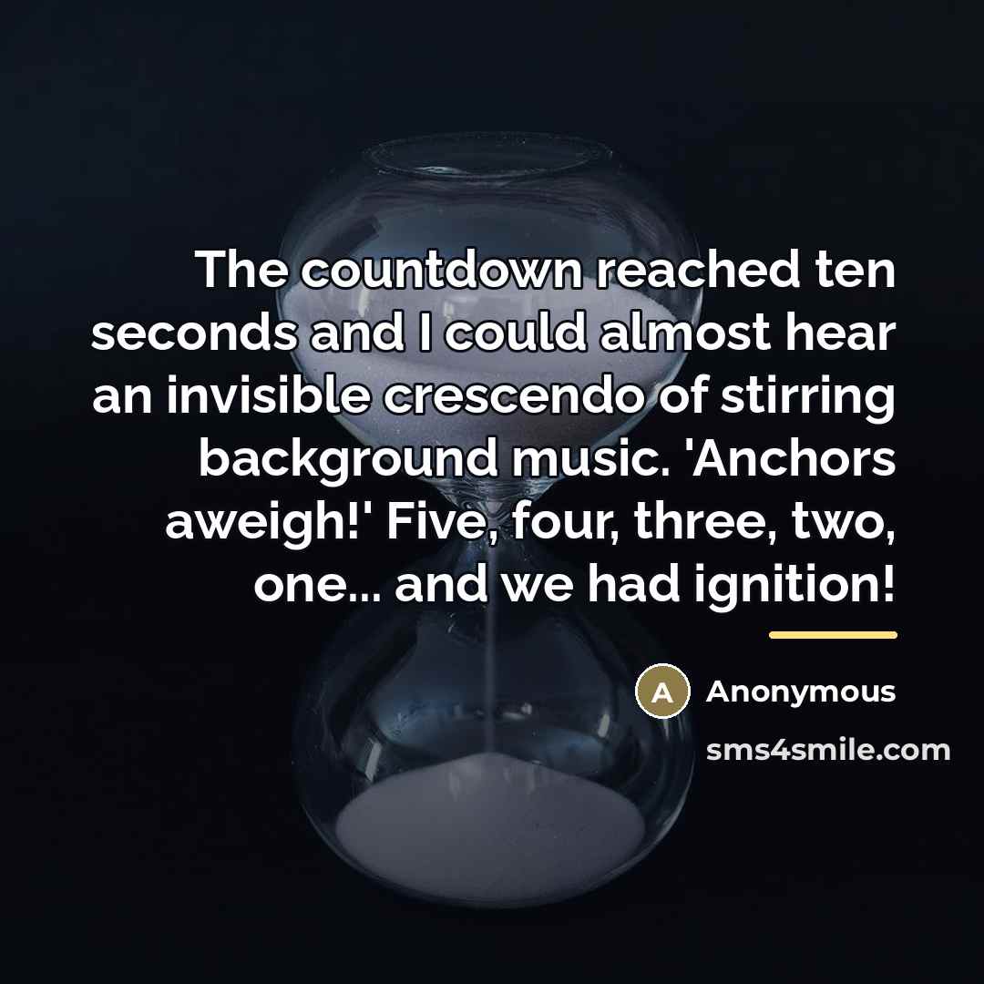 “The countdown reached ten seconds and I could almost hear…” quote by Anonymous