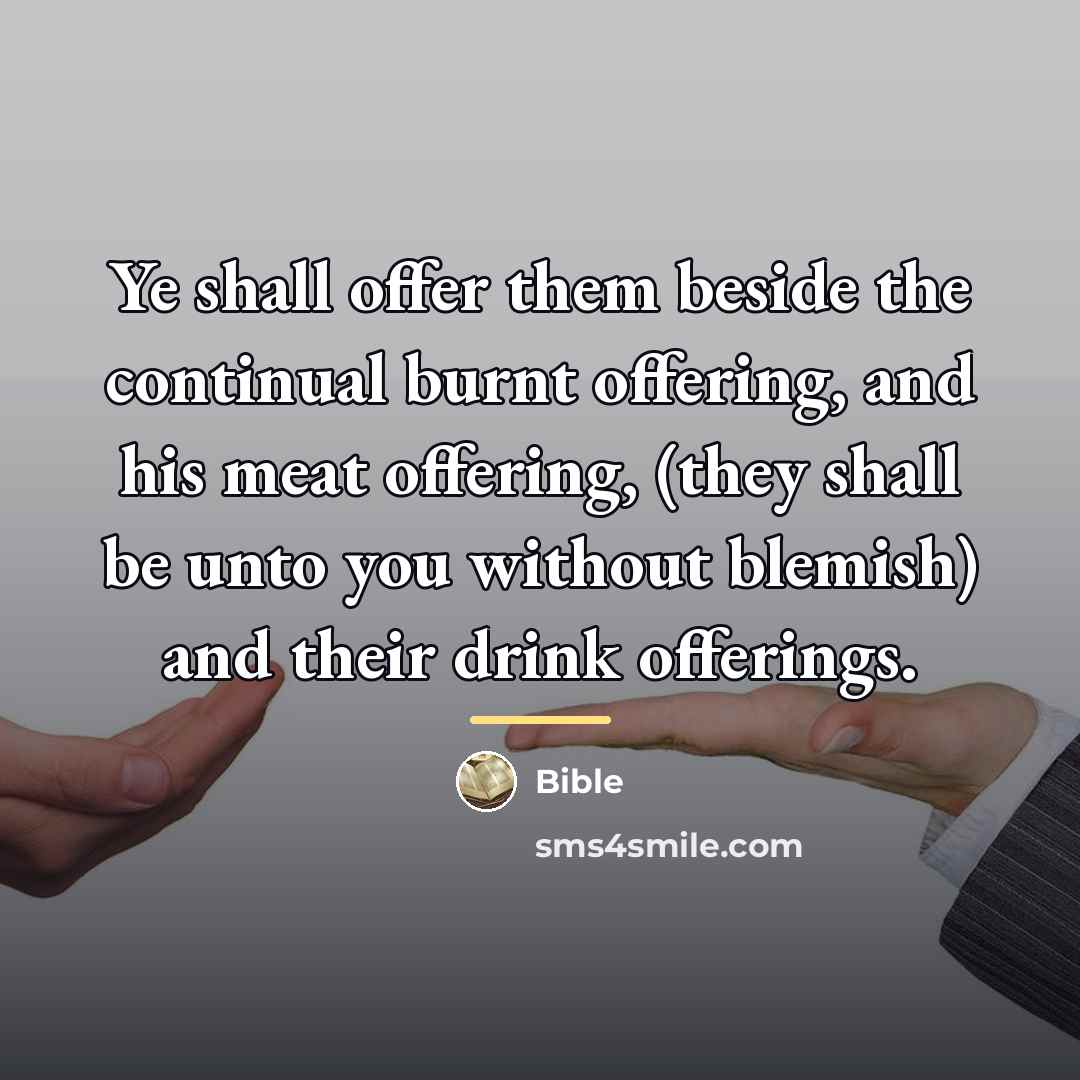 “Ye shall offer them beside the continual burnt offering, and…” quote by Bible