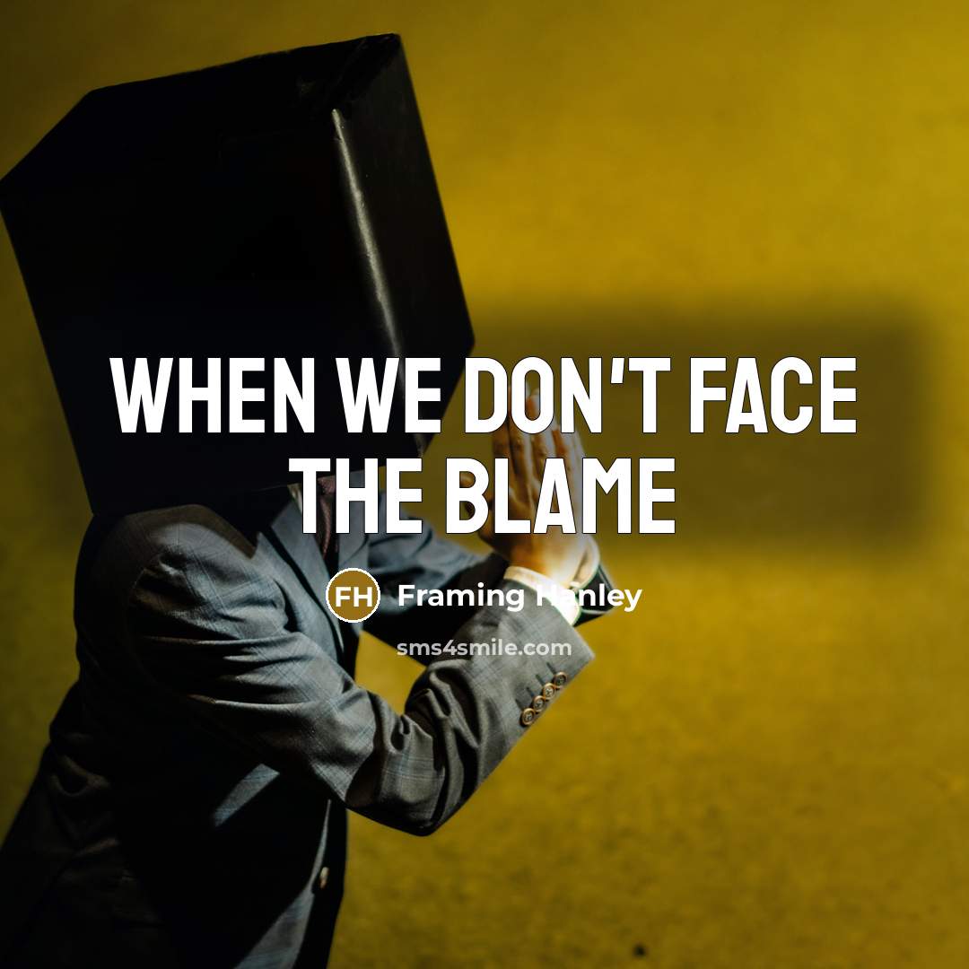 “When we don't face the blame…” quote by Framing Hanley