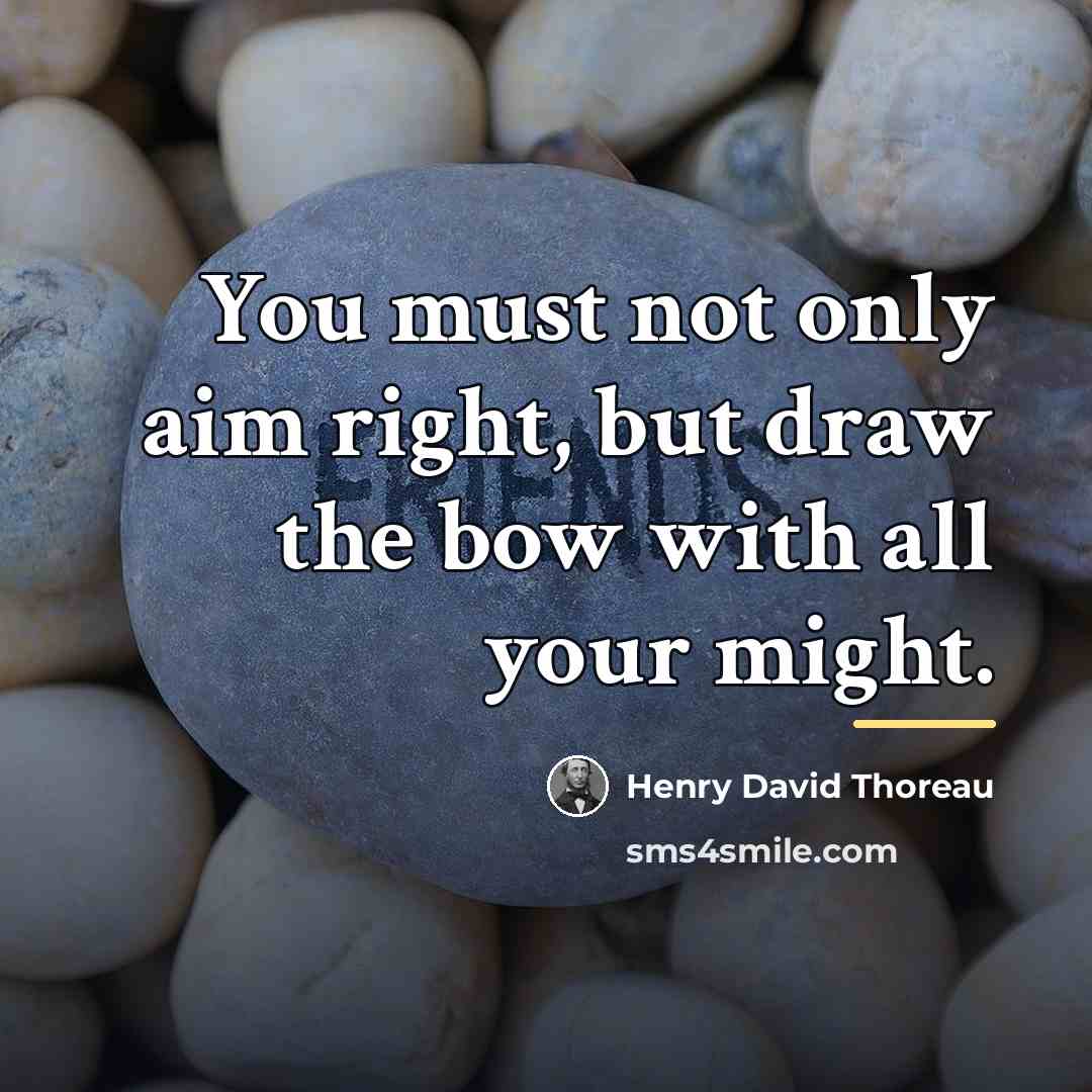 “You must not only aim right, but draw the bow…” quote by Henry David Thoreau